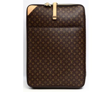 Koffer "Pégase 65", Louis Vuitton. Monogram Canvas, champagnerfarbene Beschläge aus Rindsleder, umlaufender Zwei-Wege-Reißver