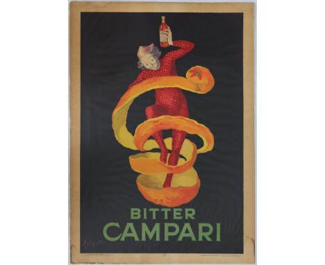 Cappiello, Leonetto (1875 Livorno - Cannes 1942) "Bitter Campari". Farblithographie (stärkere Altersspuren, Ränder mit Einris