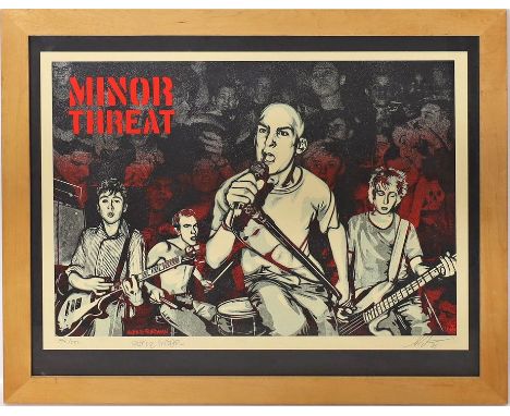 Fairey, Shepard "Obey" (geb. 1970 Charleston) "Minor Threat" (Punkband). Farbserigraphie/Papier, u. mit Bleistift sign. von F