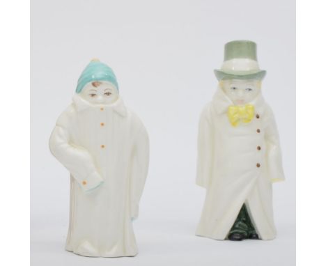 Royal Worcester, a fine bone china candle snuffer, dated 1976, named Budge, 10.5cm and another named Toddie. (2)