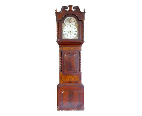 P. Price, Chester, a Victorian mahogany 8 day painted dial longcase clock, the 14" dial with subsidiary seconds and date dial