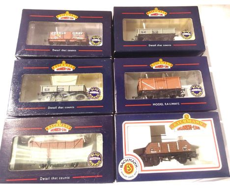 Six Bachmann OO scale wagons, mostly excellent condition, boxed. P&amp;P Group 1 (£14+VAT for the first lot and £1+VAT for su