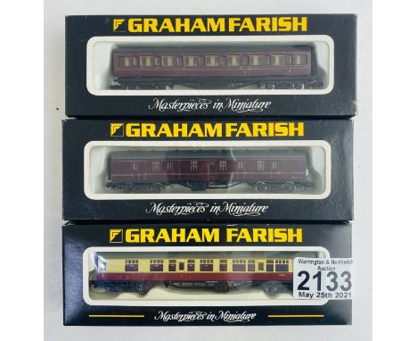 3x Graham Farish N Gauge Assorted¬¬ Coaches Boxed  - P&amp;P Group 1 (£14+VAT for the first lot and £1+VAT for subsequent lot
