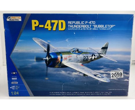 Kinetic Model Kits 1:24 Scale P-47D Thunderbolt Model Kit Boxed (Contents remain unchecked for completeness) - P&P Group 3 (£