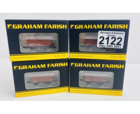 Graham Farish N Gauge 4x 377-986 12T Fruit Van Wagons Boxed  - P&amp;P Group 1 (£14+VAT for the first lot and £1+VAT for subs