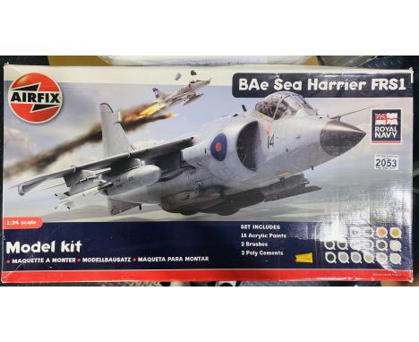 Airfix 1:24 Scale BAE Sea Harrier Model Kit Boxed (Contents remain unchecked for completeness) - P&amp;P Group 3 (£25+VAT for