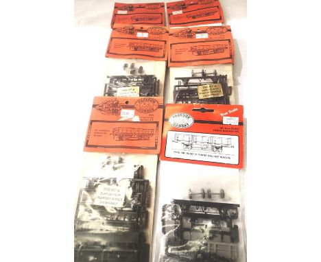 Six OO scale Parkside wagon kits; BR Campus x5 and BR Rudd 21 ton ballast, sealed in packets. P&amp;P Group 2 (£18+VAT for th