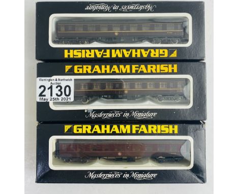 3x Graham Farish N Gauge Assorted BR Maroon Coaches Boxed  - P&amp;P Group 1 (£14+VAT for the first lot and £1+VAT for subseq