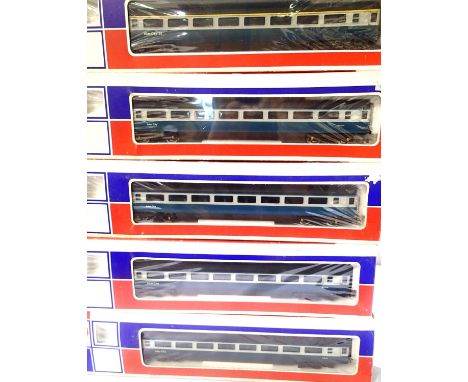 Five Lima Intercity blue.grey coaches, excellent condition, some wrong boxes. P&amp;P Group 2 (£18+VAT for the first lot and 