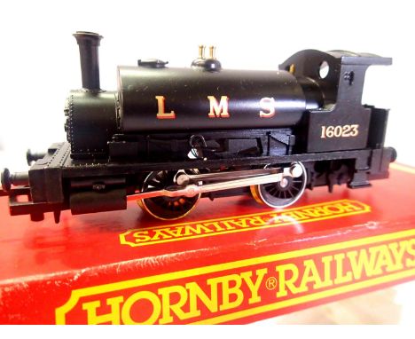 Hornby R300 class of LMS Black, 16023 in excellent condition, box is good. P&amp;P Group 1 (£14+VAT for the first lot and £1+