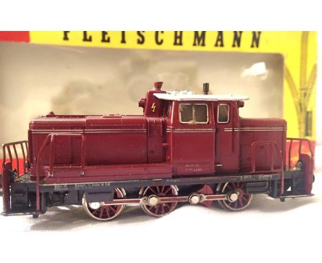 Fleischmann 1379 HO scale 0.6.0 diesel V60-1199 DB Marron in very good - excellent condition, box is poor. P&amp;P Group 1 (£