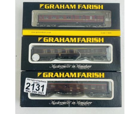 3x Graham Farish N Gauge Assorted BR Maroon Coaches Boxed  - P&amp;P Group 1 (£14+VAT for the first lot and £1+VAT for subseq
