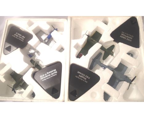 Atlas Editions two aircraft sets 2x Corsair F40 and Mitsubishi Zeo, Mustang and FW 190A. P&amp;P Group 1 (£14+VAT for the fir
