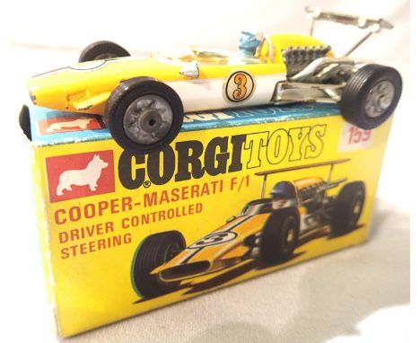 Corgi Toys 159 Cooper Maserati in excellent condition, minor rubs box is good with creases, scuffs etc. P&amp;P Group 1 (£14+