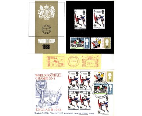 [WORLD CUP]: A small selection of unsigned First Day Covers and Presentation Stamps relating to the 1966 World Cup including 