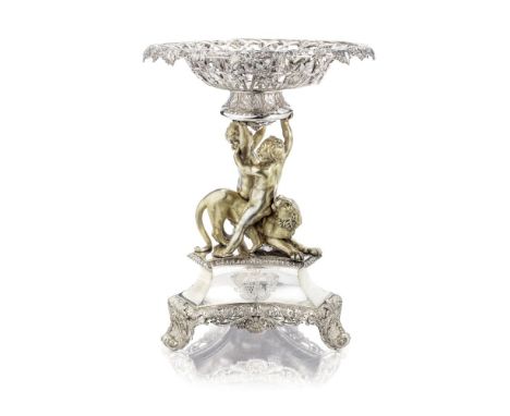 A George IV silver and silver-gilt figural centrepieceRobert Garrard, London 1823 / 1824, and part marks for Paul StorrTrifor