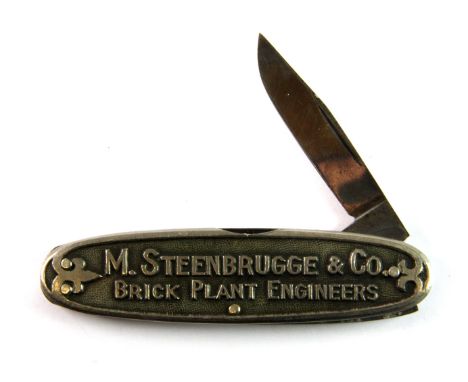 A vintage M. Steenbruggee & Co. Brick Plant Engineers advertising pocket knife.