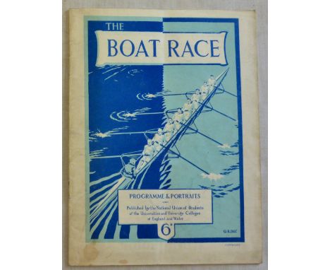 The Boat Race 1928 Programme & Portraits published by the National Union of Students 31 pp light vertical centre fold; cover 