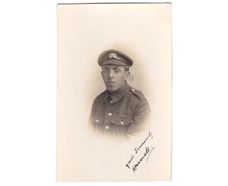 Kings Colonials WWI-fine RP soldier portrait, signed W.Maxwell very clear insiginia, scarce