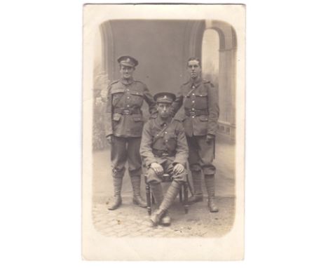 Kings Regiment + Liverpool Pals WWI - Sopmbre portrait RP postcard -related? m/s to Wellers'