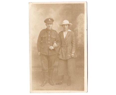 Glamorgan Yeomanry WWI RP Portrait with soldiers wife, photo Bone, Hunstanton