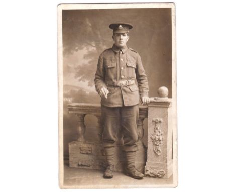 Sherwood Forresters-Fine RP full length portrait postcard - m/s Robert Britland,Crowford