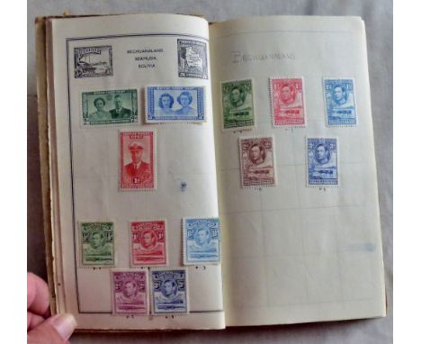 Small collection with some King George VI with low value ranges in a Normandy Album, 1946, First edition war time album by Er