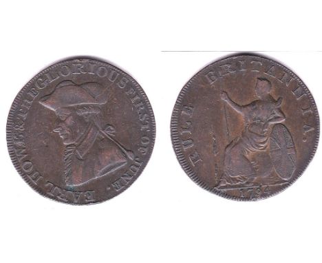 Great Britain Token-Earl Howe-the glorious first of June/rev, Britannia above date GVF