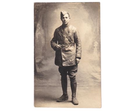 French Early Aviator WWI-A fine photographic postcard + full portrait, photo Hacquart, Amiems