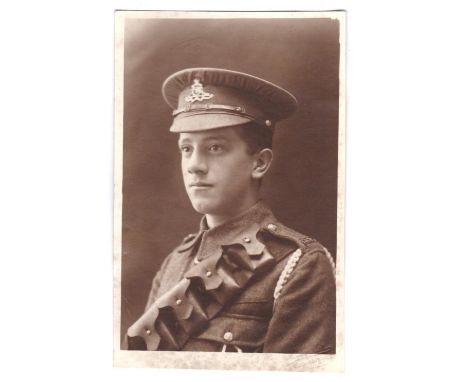 Royal Artillery WWI-Head and Shoulders fine portrait card by Taylor, Burnley