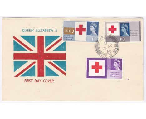 Great Britain 1963(15 Aug) Red Cross Cent phosphor set unaddressed First Day Cover SG£90