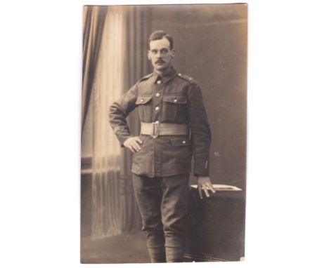 Royal Engineers WWI - fine RP full length portrait sergeant 'rev " William Walker, demobbed 15/9/19"