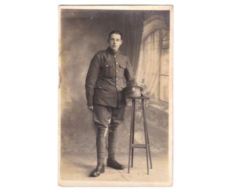 Middlesex Regiment WWI-Pre fines-full length portrait RP postcard