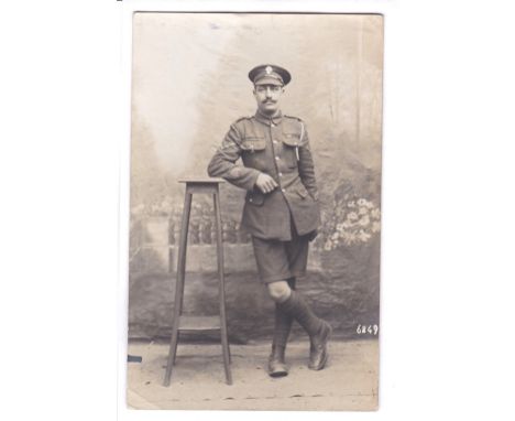 Royal Fusiliers WWI - PP postcard portrait of a L/Corporal rev 'L/CPL Namey 1st R.F.(Regs)June 18
