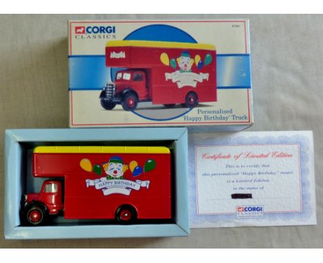 Corgi Classic-Personalised 'Happy Birthday' Ford truck mint condition in original box, with certify of Limited Edition