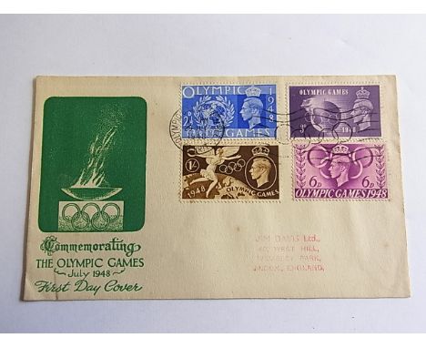 Great Britain 1948 (29 July) Olympic Game set in illustrated First Day Cover, with Olympic Games Wembley Slogan (Jim Davis Lt