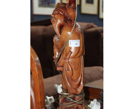 CHINESE ROOTWOOD FIGURAL LAMP