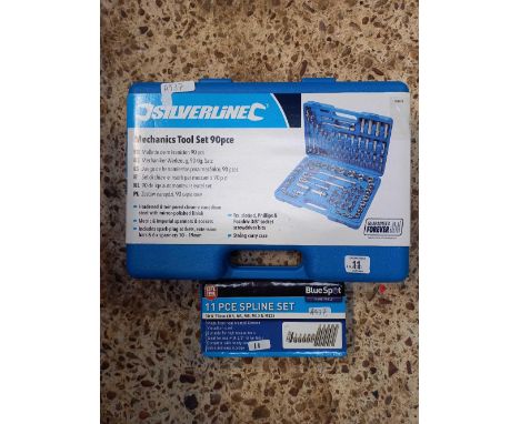 SILVER LINE MECHANICS 90 PIECE TOOL SET &amp; A BLUE SPOT 11 PIECE SPLINE SET