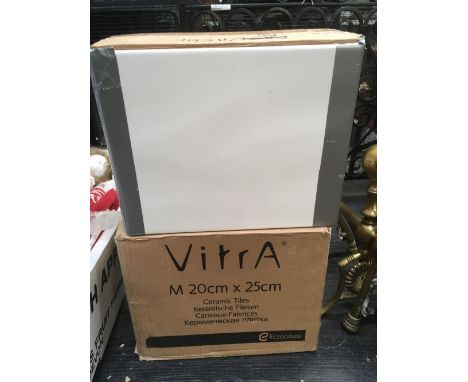 2 CARTONS OF VITRA WHITE CERAMIC TILES, 20 X 25CM