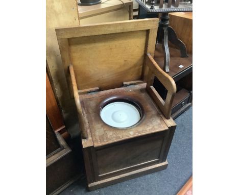 MAHOGANY CASED COMMODE