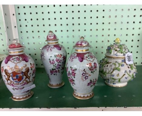COLLECTION OF 4 VARIOUS CERAMIC LIDDED POTS