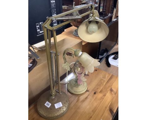 VINTAGE ANGLE POISE LAMP BY EDISON &amp; GILL, NEEDS RE-WIRING &amp; ANOTHER VINTAGE LAMP