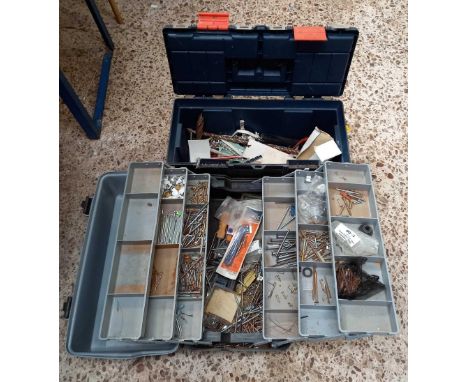 2 PLASTIC TOOL BOXES &amp; CONTENTS