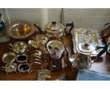 A collection of assorted silver-plate to include lemon squeezer in the form of a hat, entree dish etc.
