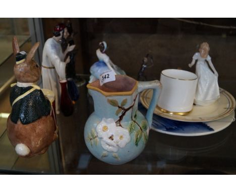 A mixed group of ceramic items to include a Staffordshire fine bone china model of the 'Pot Seller', a Royal Doulton figurine