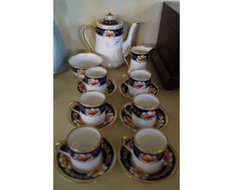 A Royal Albert Crown China England Fruit coffee service.   CONDITION REPORT:  Signs of slight wear to giltfinial of tea pot b