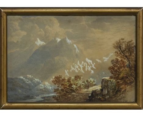 CHARLES WOOLNOTH (SCOTTISH 1815 - 1906), RAY OF LIGHT, VIEW IN ARRAN watercolour on paper, signed, titled label verso image s