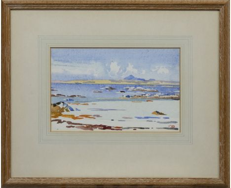 * MARY HOLDEN BIRD (BRITISH 1889 - 1978), A NEAP TIDE, IONA watercolour on paper, monogrammed, titled label verso image size 
