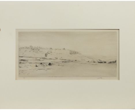 * JAMES MCBEY (SCOTTISH 1883 - 1959), JERUSALEM FROM OLIVET etching on paper, signed aind inscribed 'A2' image size 187m x 37