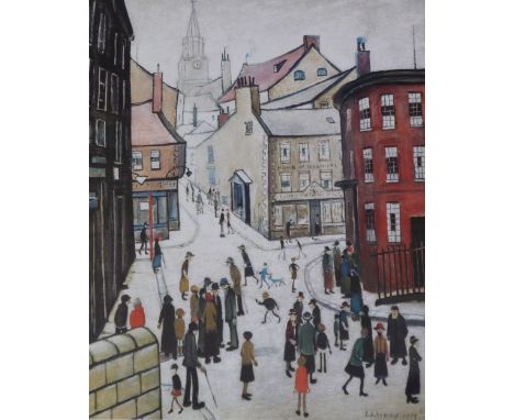 &bull;L.S. LOWRY (1887 - 1976) ARTIST SIGNED COLOUR PRINT 'Berwick-Upon-Tweed' from an edition of 650 Guild stamped and signe